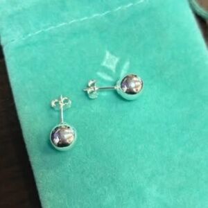 Brilliant Earth Sterling Silver Ball Studs with jewelry pouch-retails for $95